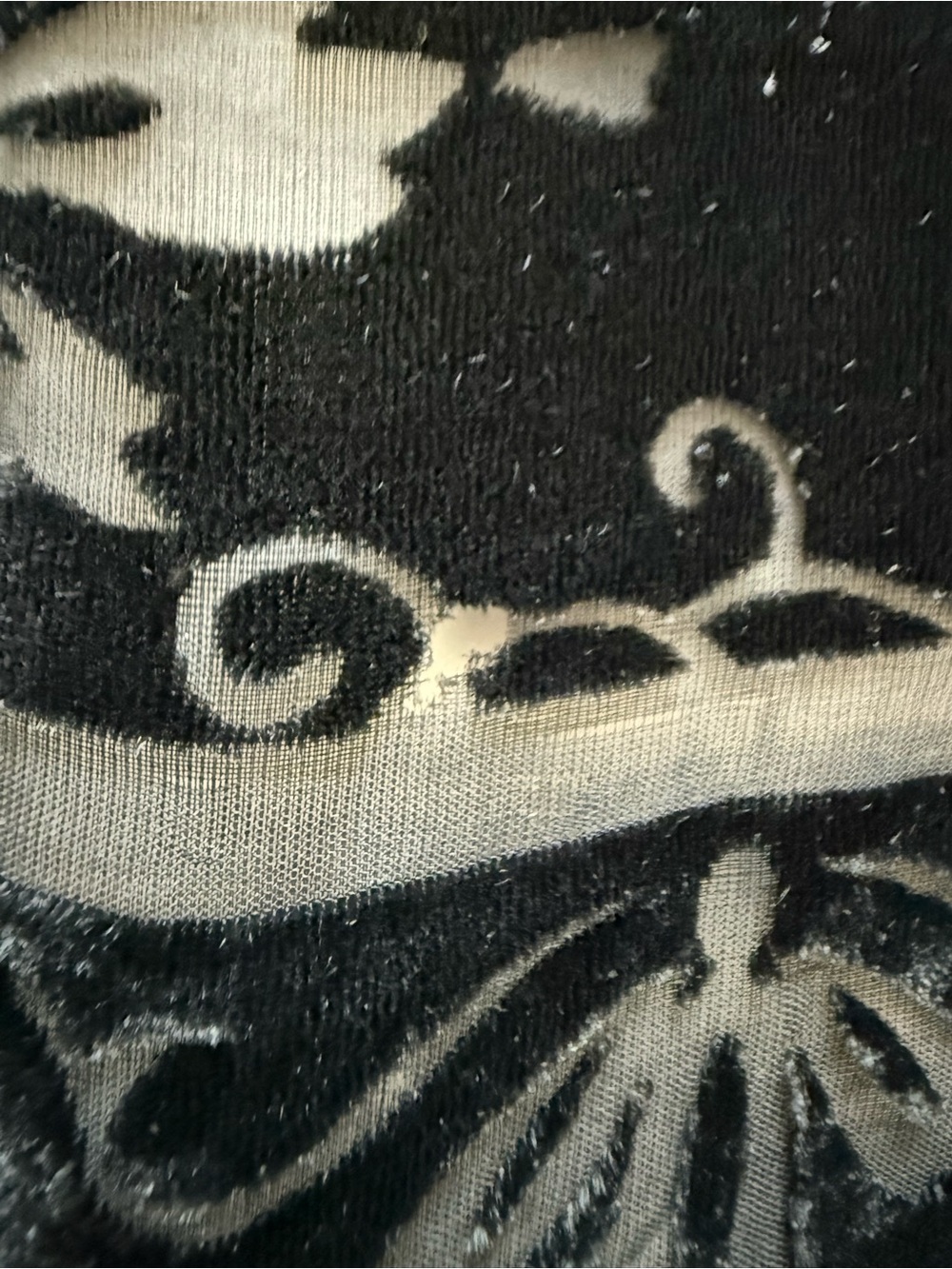 Vintage Valerie Stevens Black Silk Velvet Burnout Blouse Size 6 90s Y2K - Picture 7 of 7